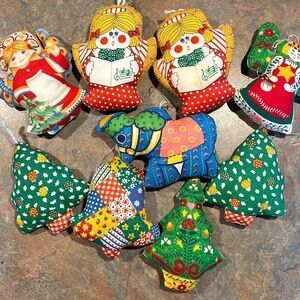 Vintage Handmade Christmas Ornaments Angels Trees Donkey